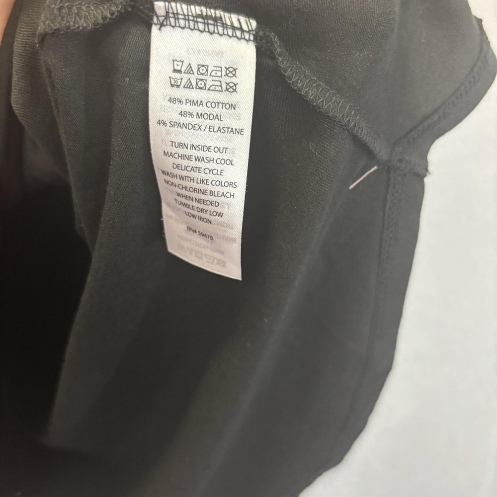NWT Tahari Modal Pima Cotton T-Shirt Womens 1X Black Scoop Stretch Minimalist XL - Picture 5 of 9